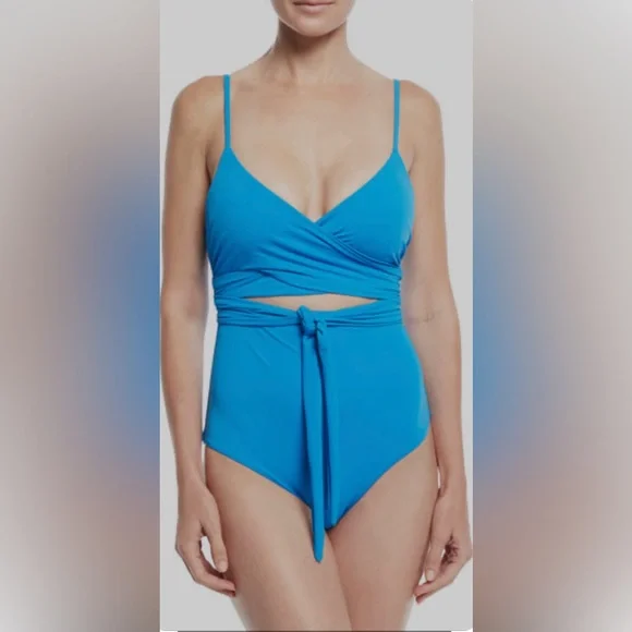 Mara Hoffman blue Isolde one piece